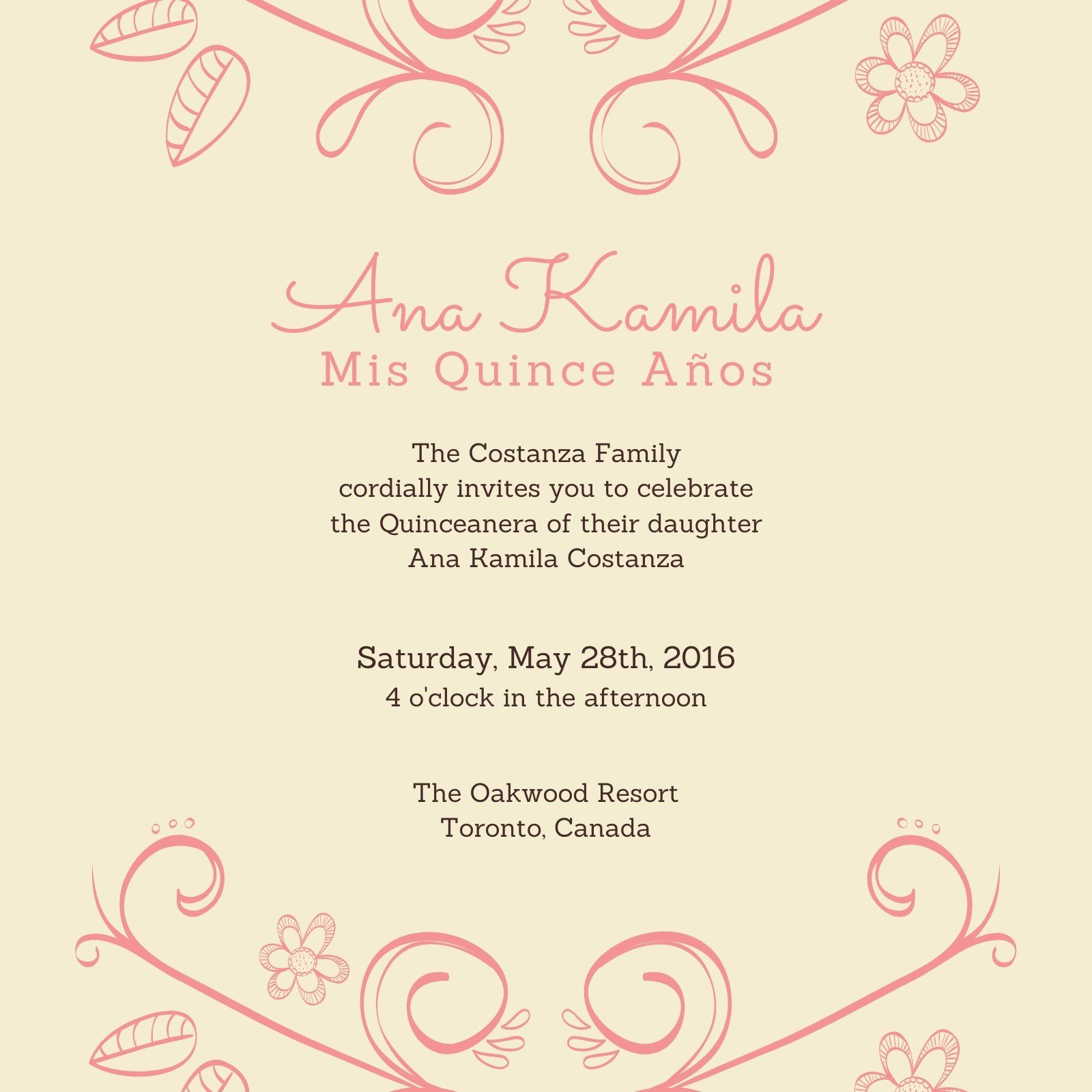 Free Quinceanera Invitation Templates