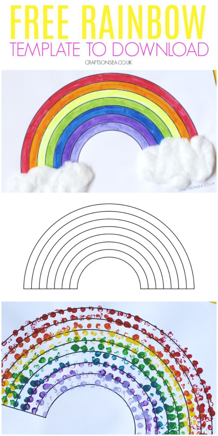 Free Rainbow Template Printable PDF Crafts On Sea Easy Crafts For 