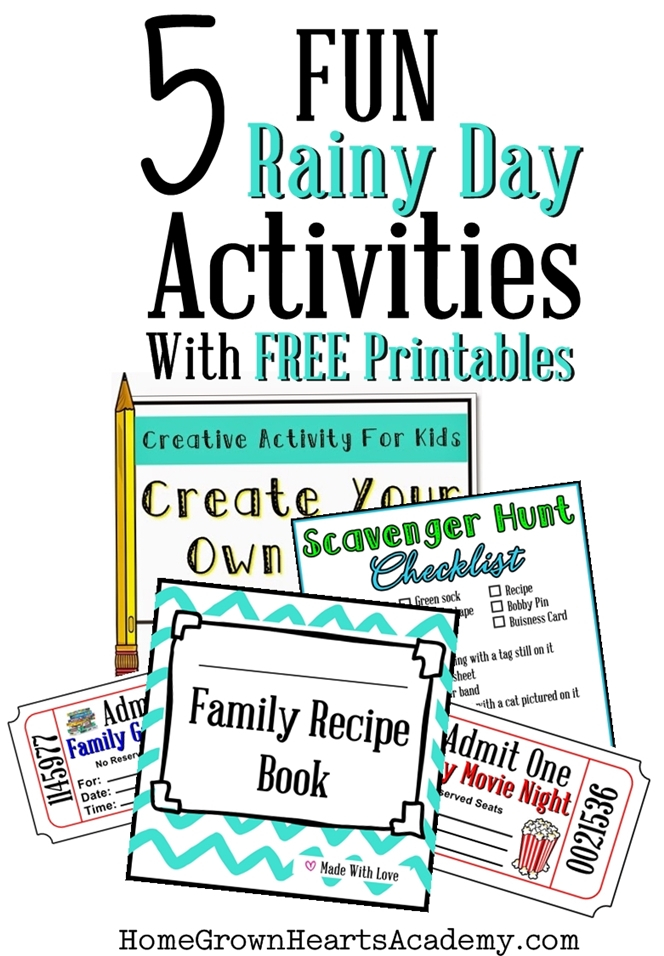 FREE Rainy Day Activities And Printables