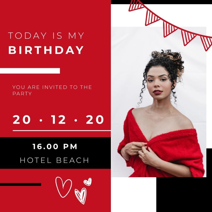 Free Red Birthday Invitation Template To Design