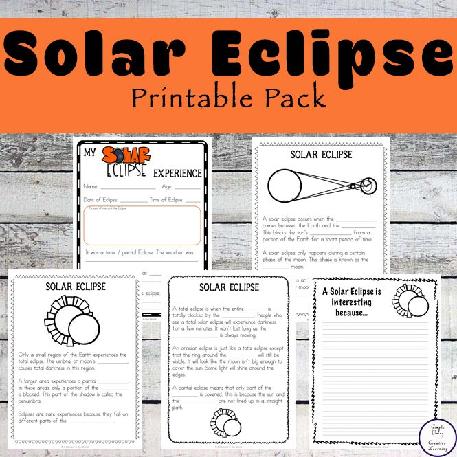  Free Solar Eclipse Printable Pack Free Solar Solar Eclipse Solar 