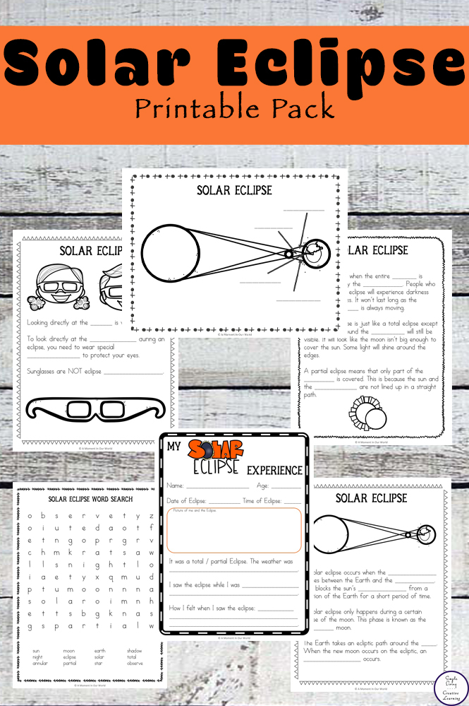  Free Solar Eclipse Printable Pack Simple Living Creative Learning