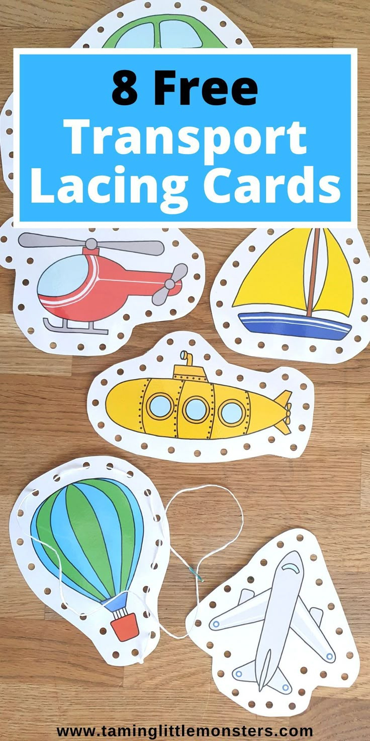 Free Transport Lacing Cards Fine Motor Fun Taming Little Monsters 