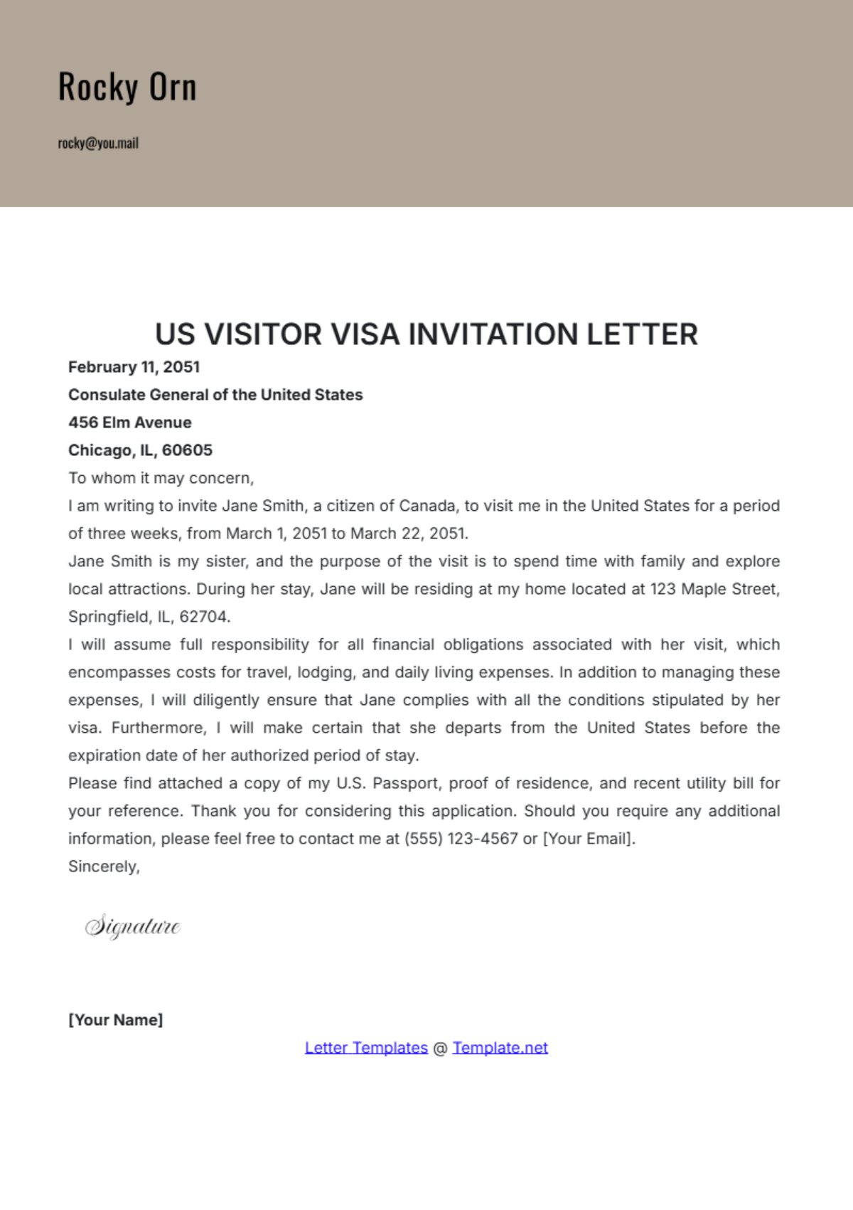Free Visa Invitation Letter Templates Editable And Printable