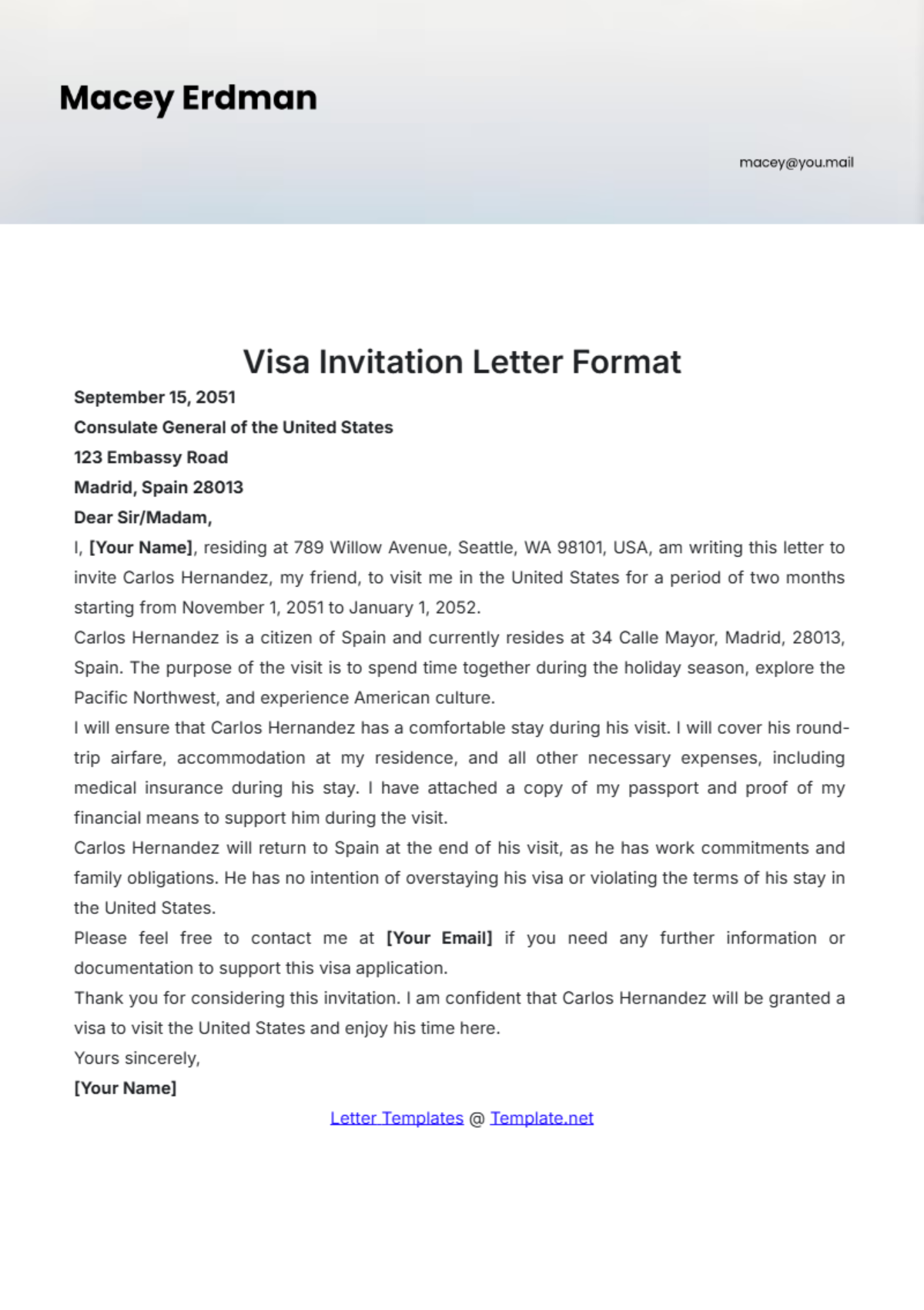 FREE Visa Invitation Letter Templates Examples Edit Online Download