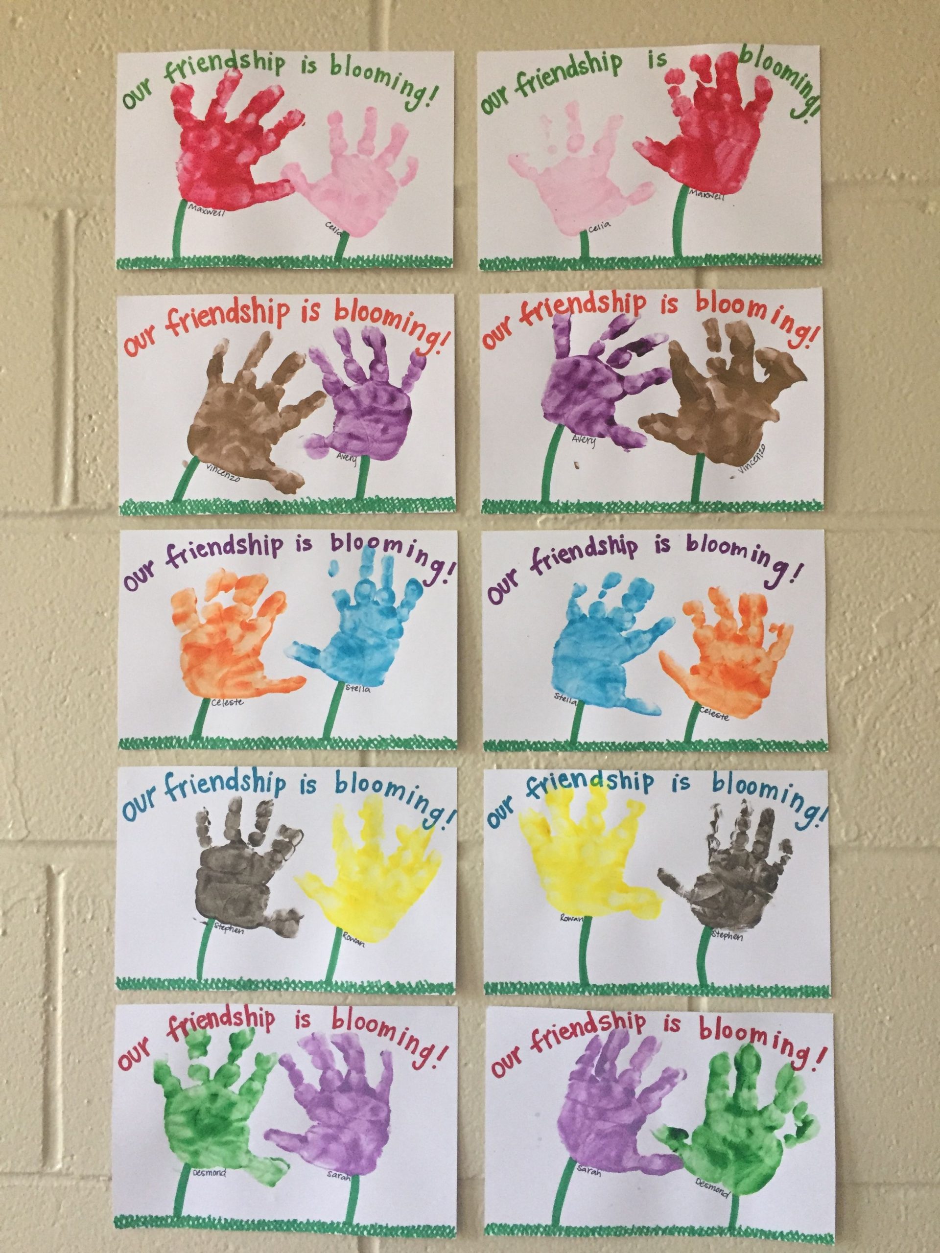 Friendship Week Friends Preschool Toddler Artwork Flowers 