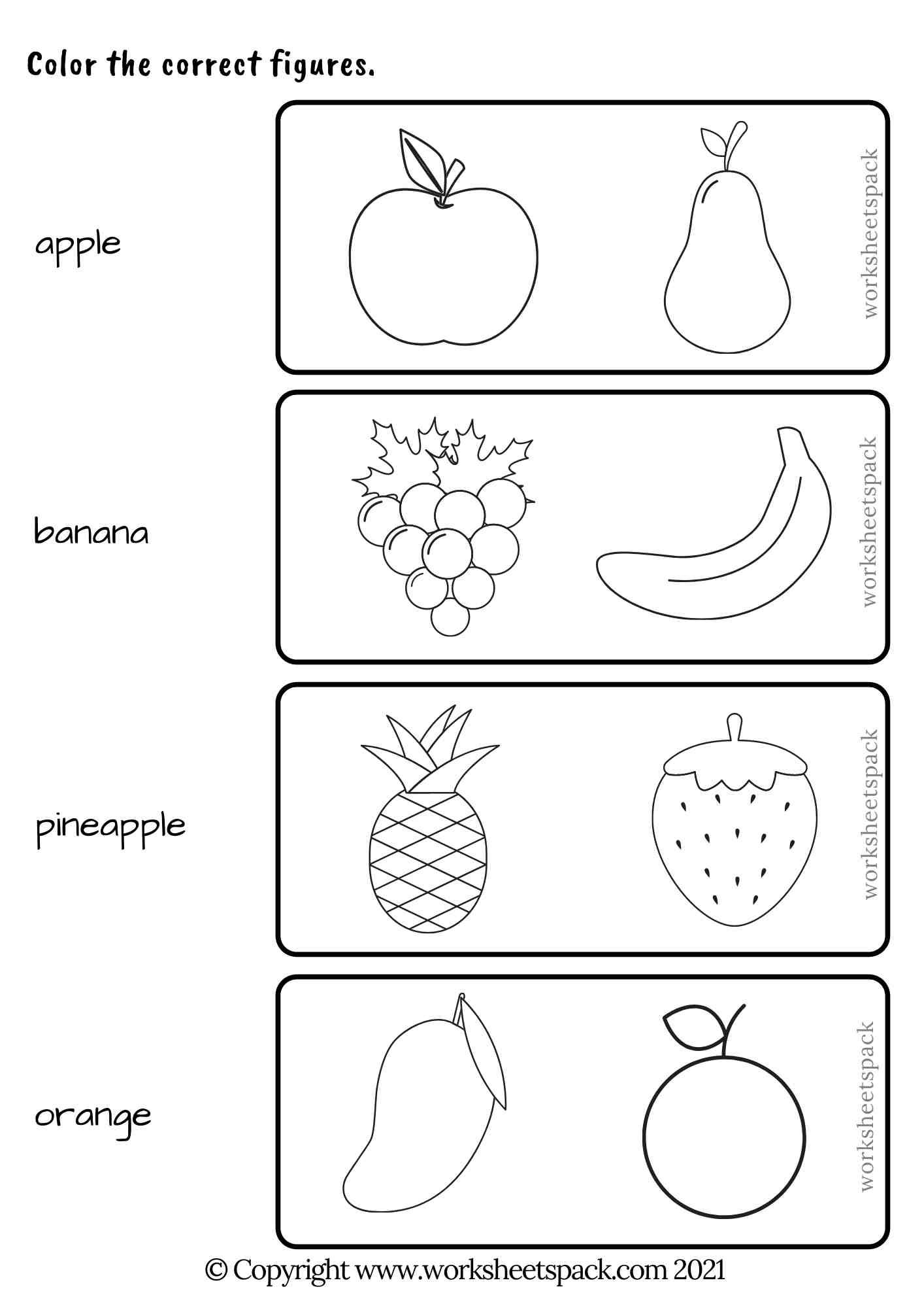 Fruits Activities For Preschoolers Printable Worksheets Pack