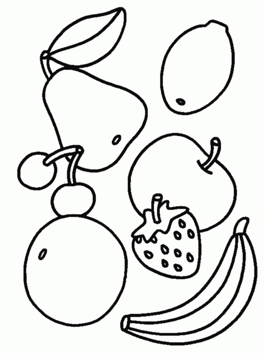 Fruits And Vegetables Coloring Pages For Kids Printable Coloring Home