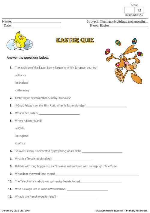 Fun Printable Easter Quiz For Kids Feeling Worksheet Kindergarten