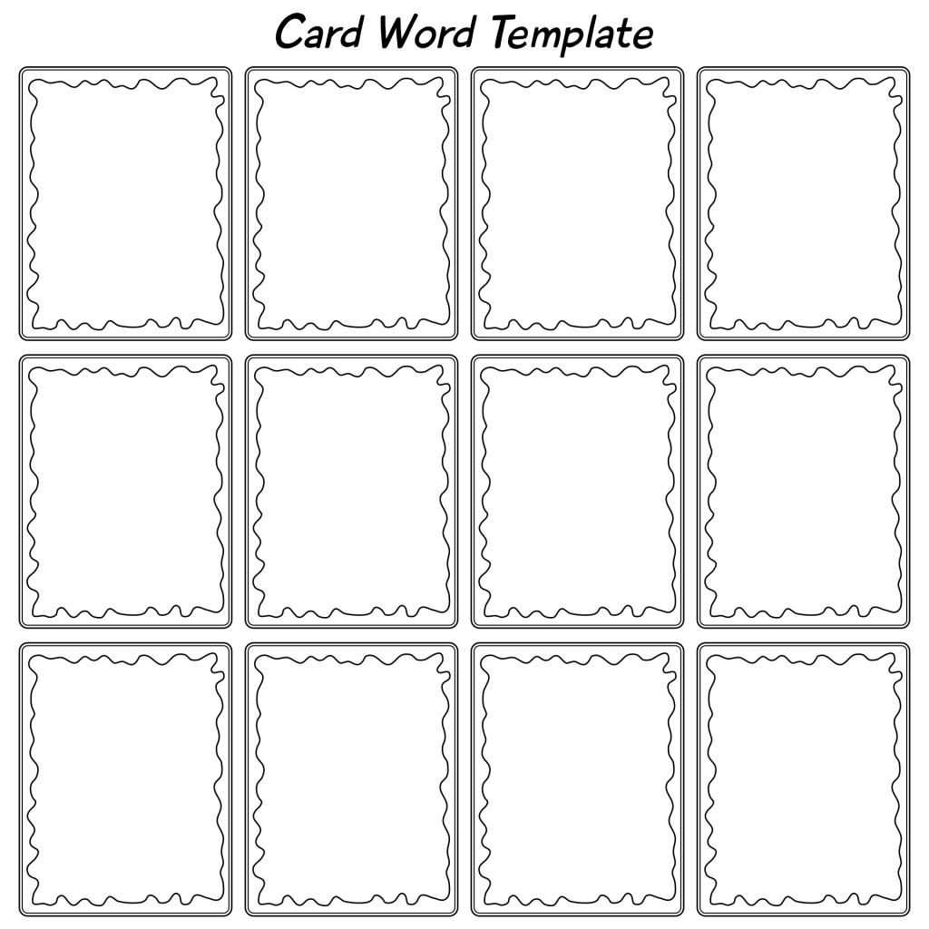 Game Card Template Free Printable