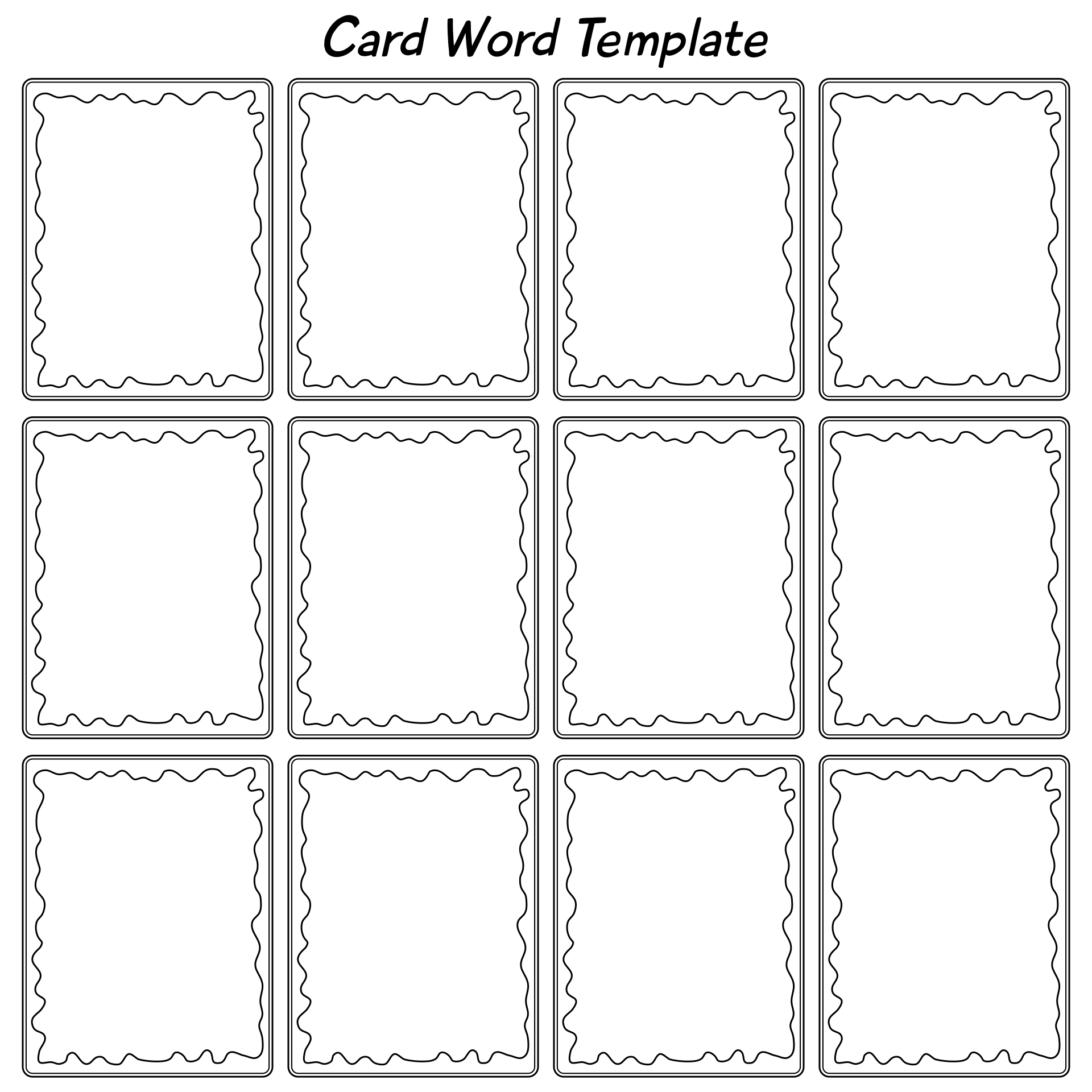 Game Card Template Free Printable