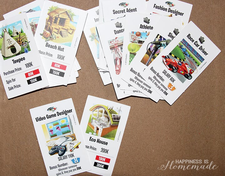 printable game of life action cards