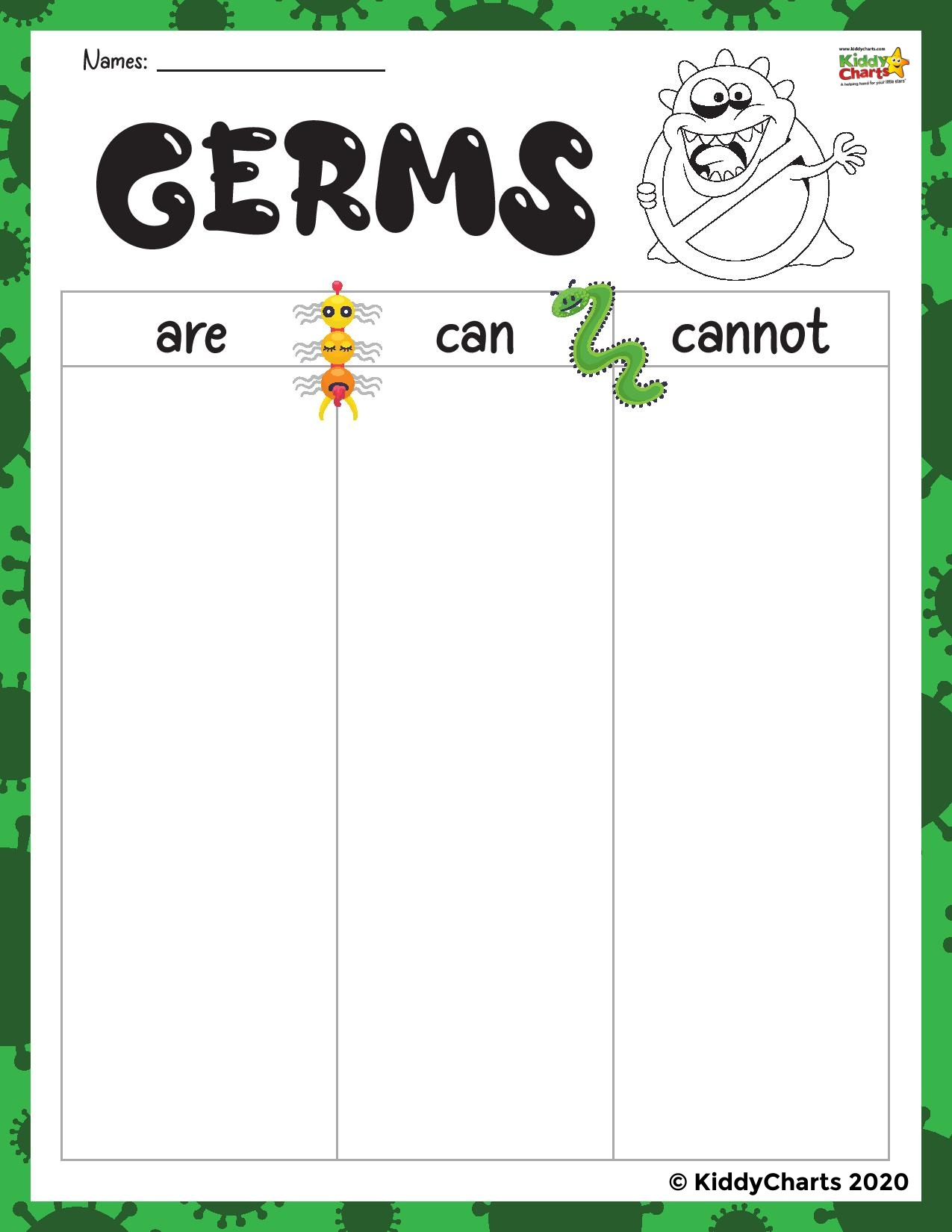 germ activities for kids printable