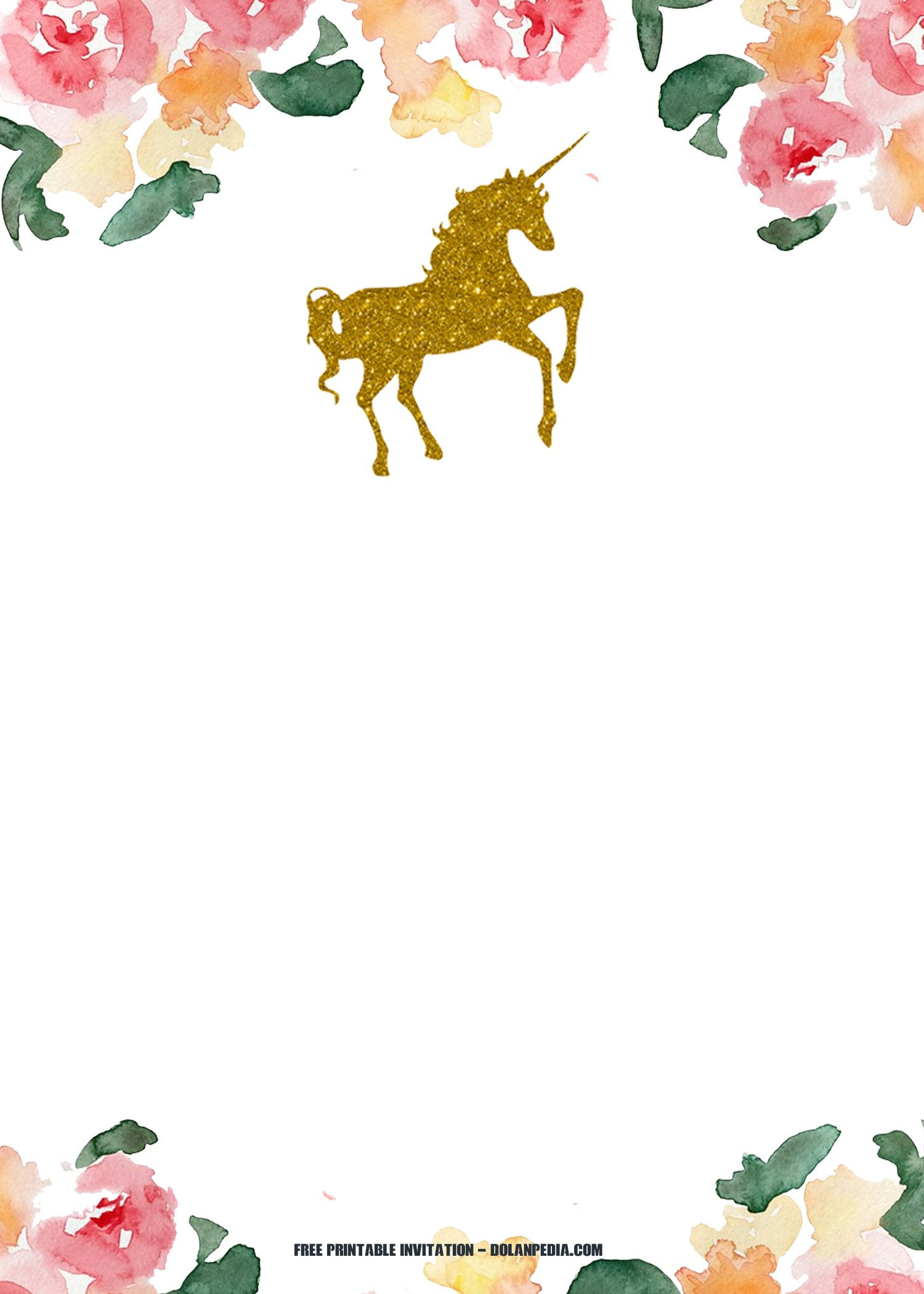 Get FREE Printable Unicorn Rainbow Invitation Template
