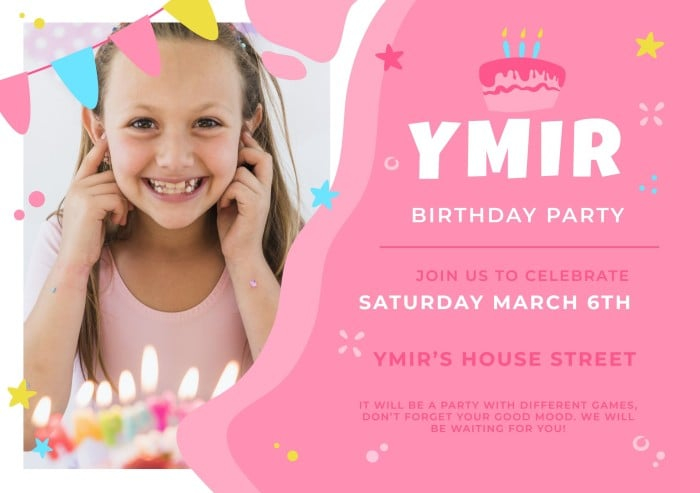 invitation template for birthday girl