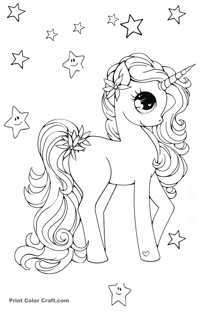 printable colouring pages for girls unicorn