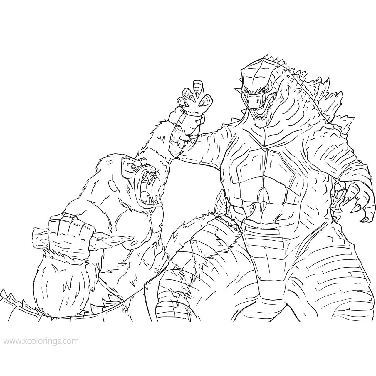 Godzilla Monster Coloring Pages Godzilla And Kong Coloring Pages Hot 