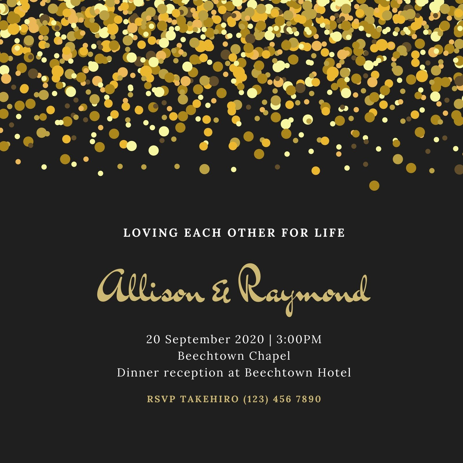 invitation template gold and black