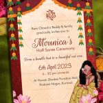Half Saree Function Invitation Card Instant Edit And Download