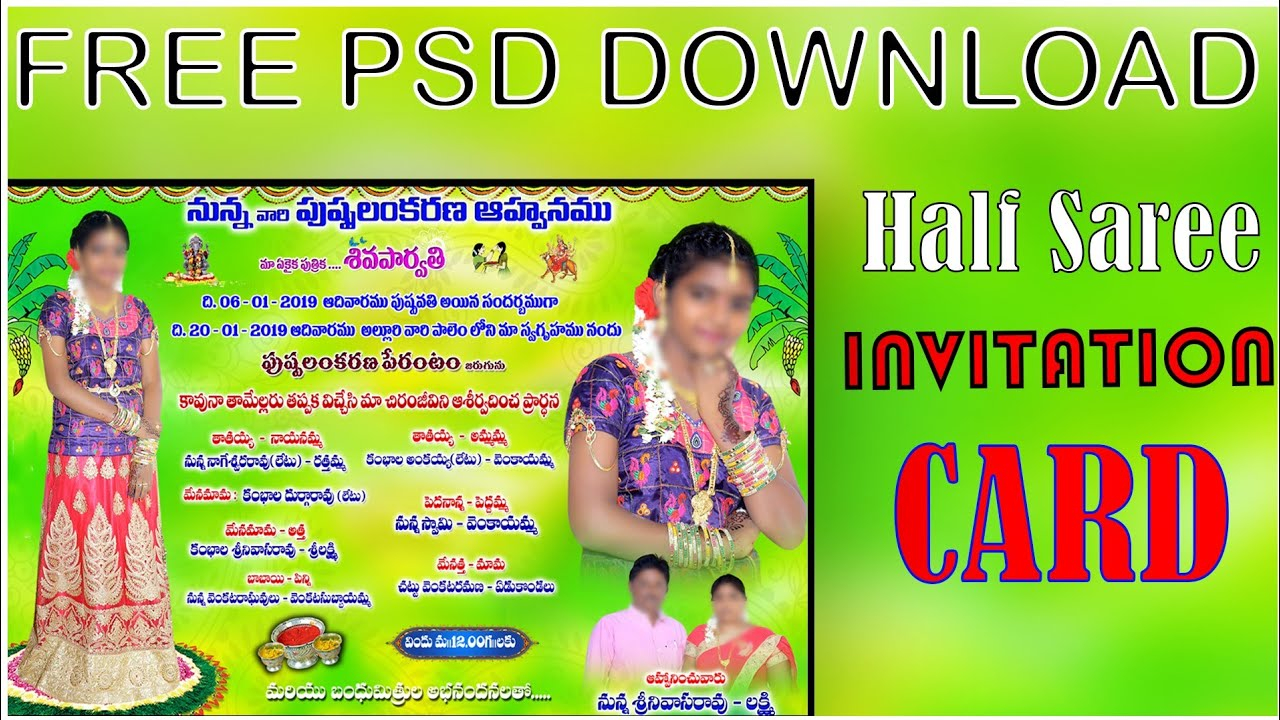 Half Saree Function Telugu Psd Free Download Template Vrogue co