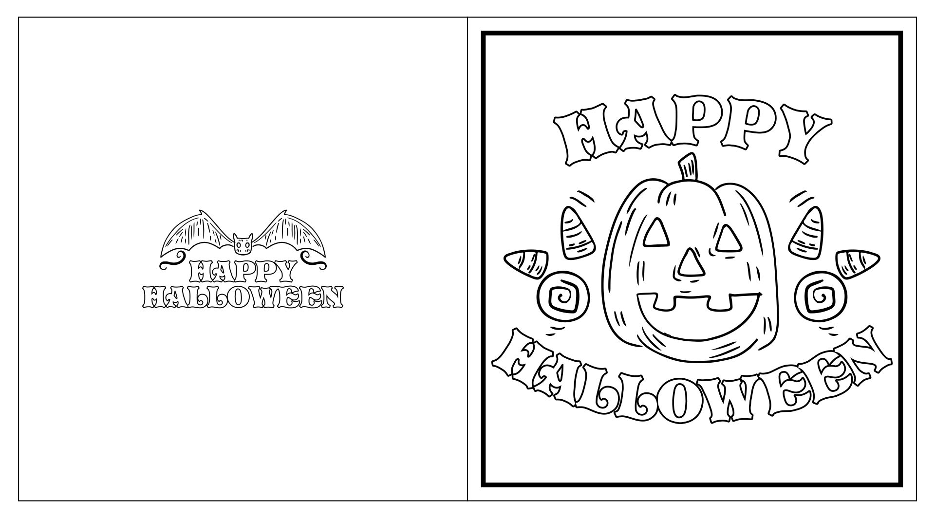 Halloween Card Printable Coloring Pages