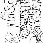 Happy St Patricks Day Coloring Page Printable