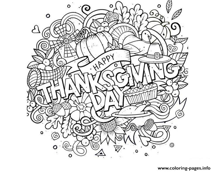 Happy Thanksgiving Day Activities Coloring Page Printable