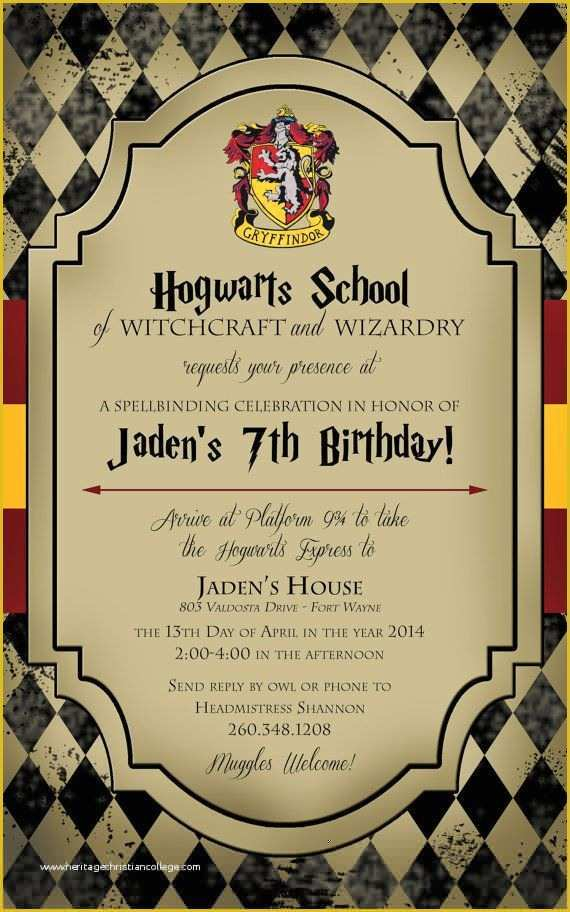 Harry Potter Invitation Template Free Of Free Harry Potter Invitations 