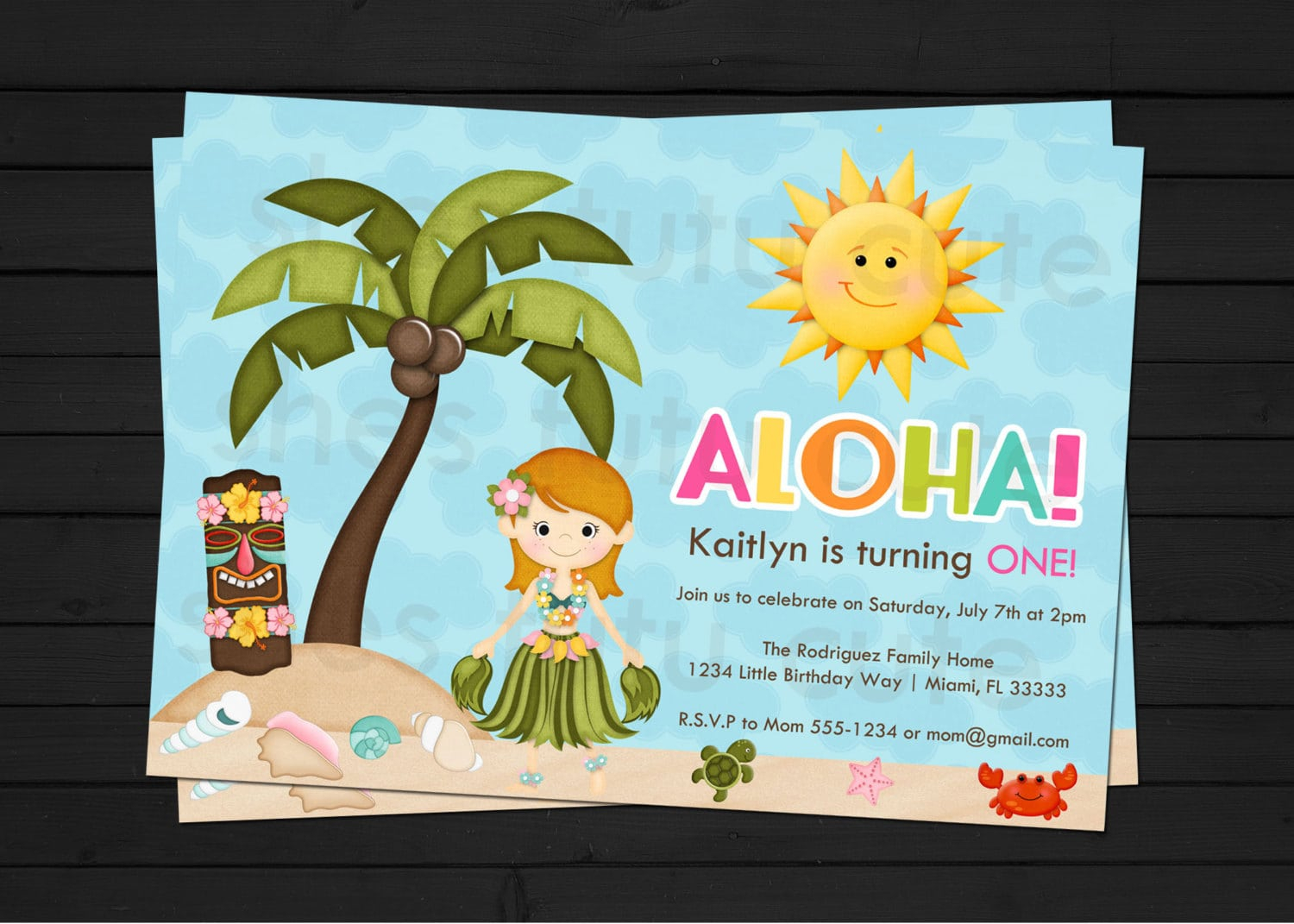 Hawaiian Birthday Invitation