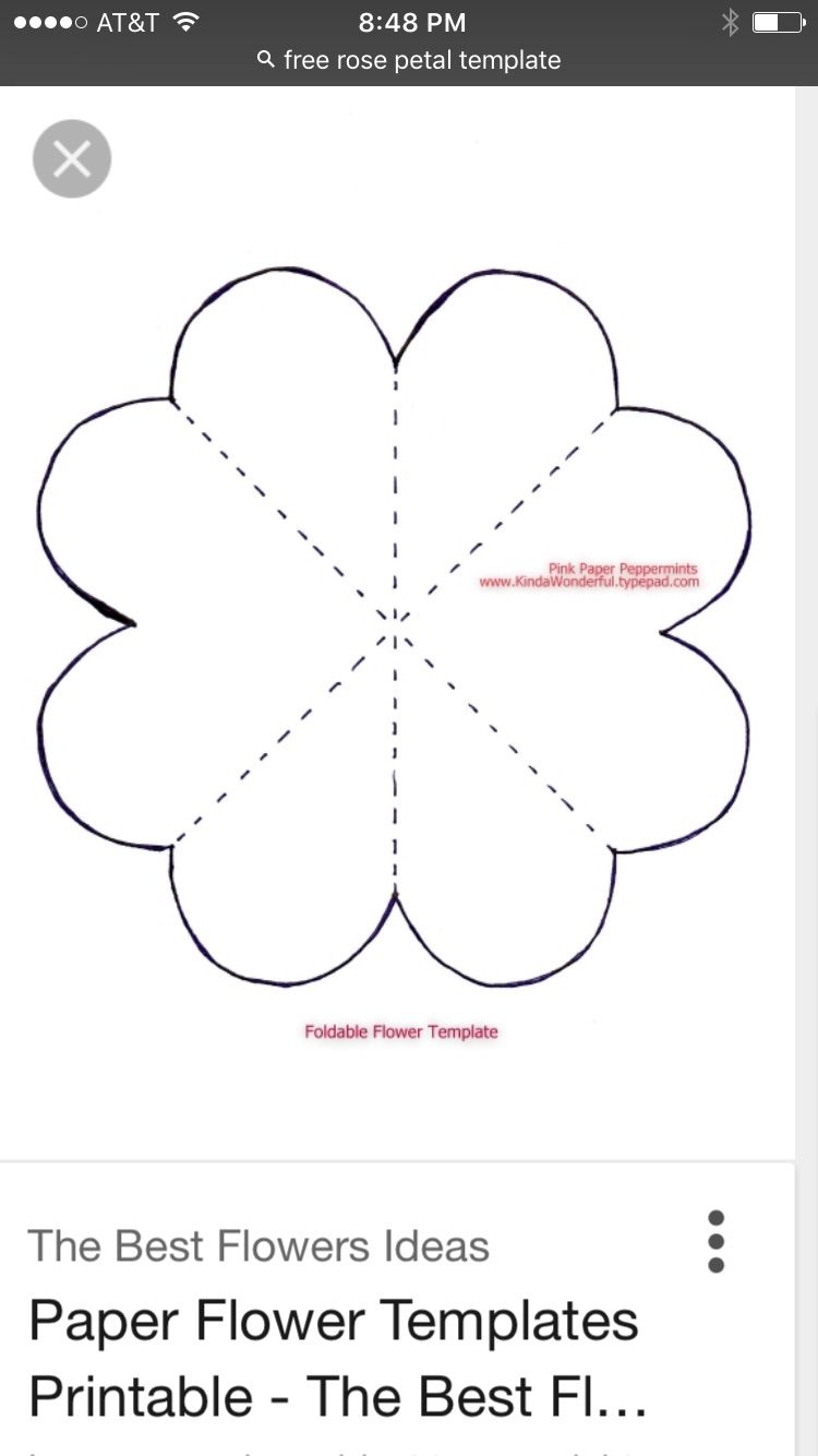 Heart Flower Craft Template Free