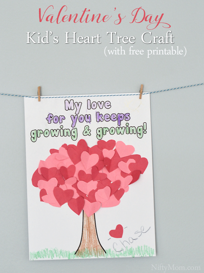 Heart Tree Craft For Kids Valentine s Day Nifty Mom