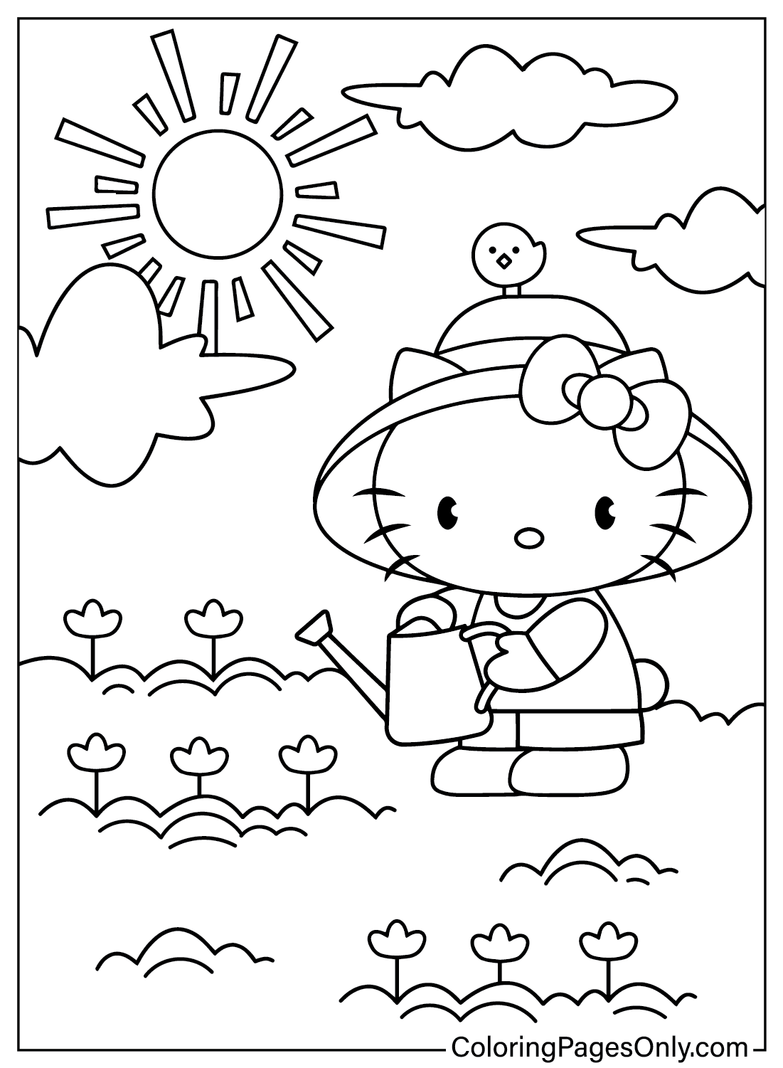 Hello Kitty Coloring Page Free Printable Free Printable Coloring Pages
