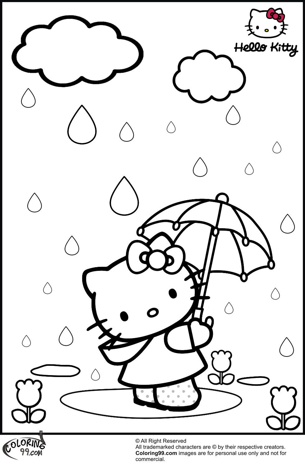 printable coloring hello kitty