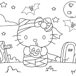 Hello Kitty Halloween Coloring Sheet Printable Free Coloring Sheet