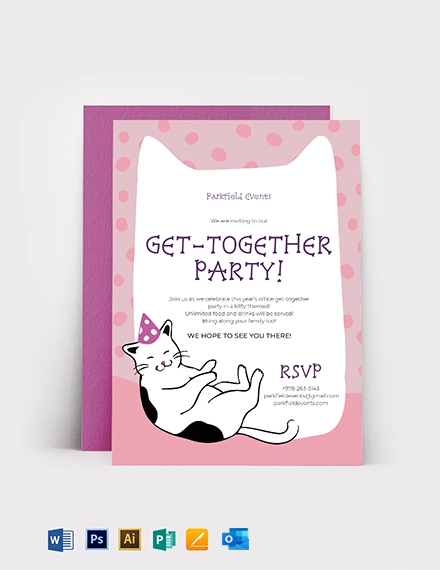Hello Kitty Party Invitation Template Download In Word Illustrator 