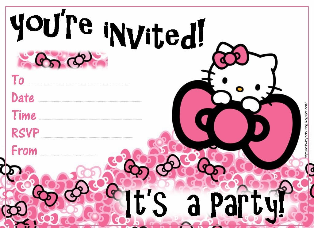 Hello Kitty Sleepover Invitation Template