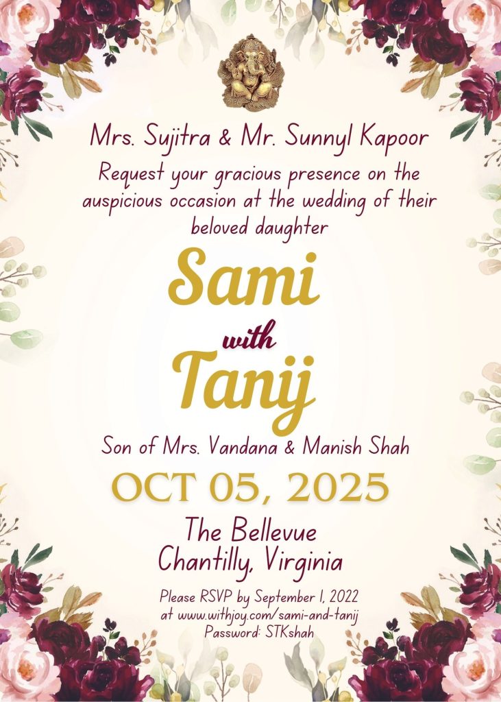 Hindu Wedding Invitation Canva Template