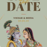 Hindu Wedding Save The Date Template Indian Wedding Save The Date Instant Download Canva