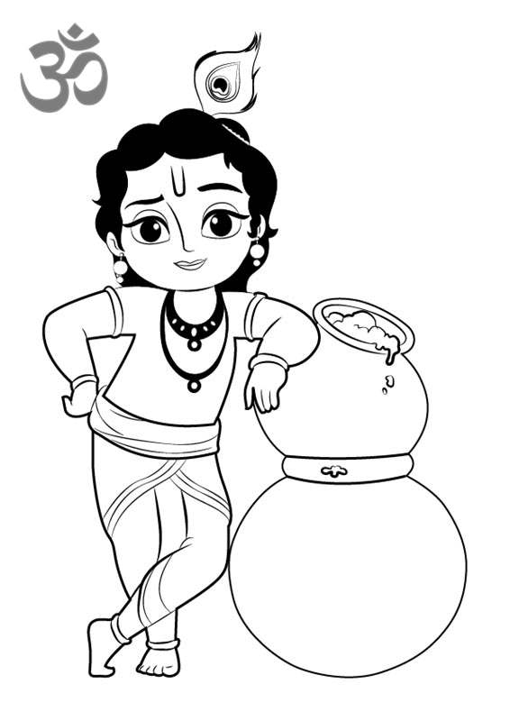 Hinduism Coloring Pages Bal Krishna Printable Free Printable Coloring Pages