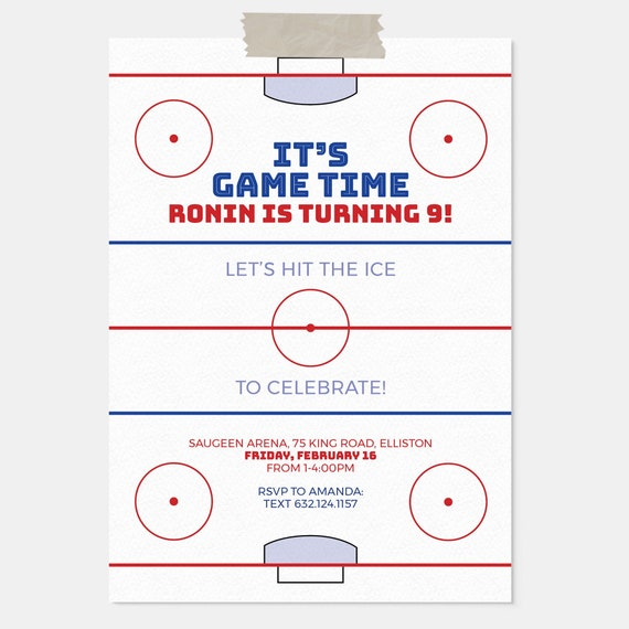 Hockey Birthday Invitation Instant Download Printable File Ice 