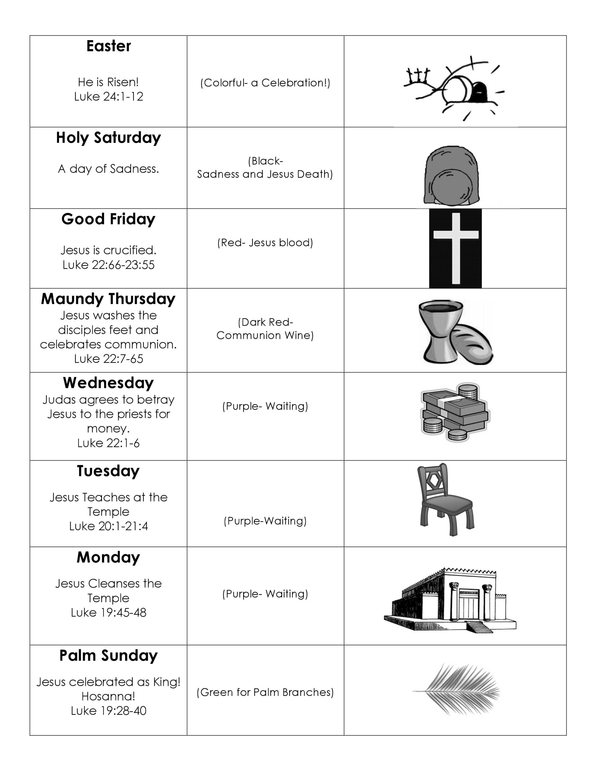 holy week activities for kids printable