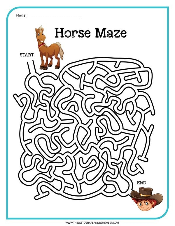 Horse Printable Activities Share Remember Celebrating Child Home