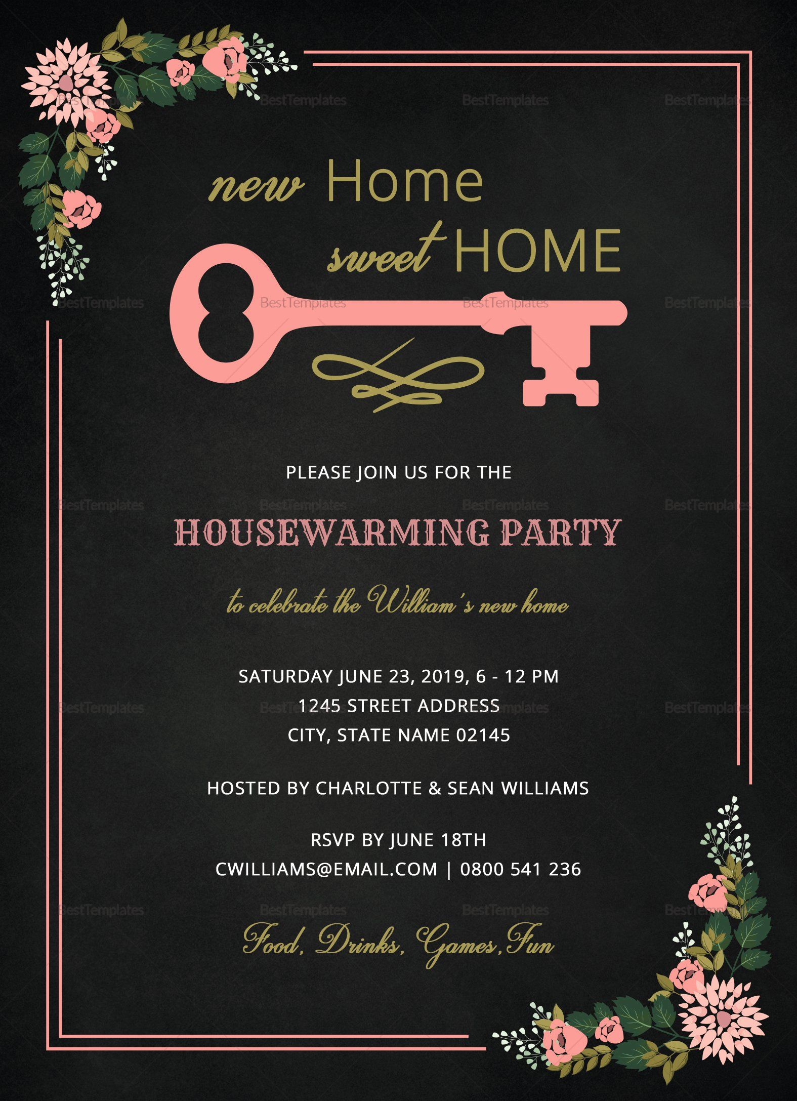 House Warming Invitation Message Template Content Calendar Template