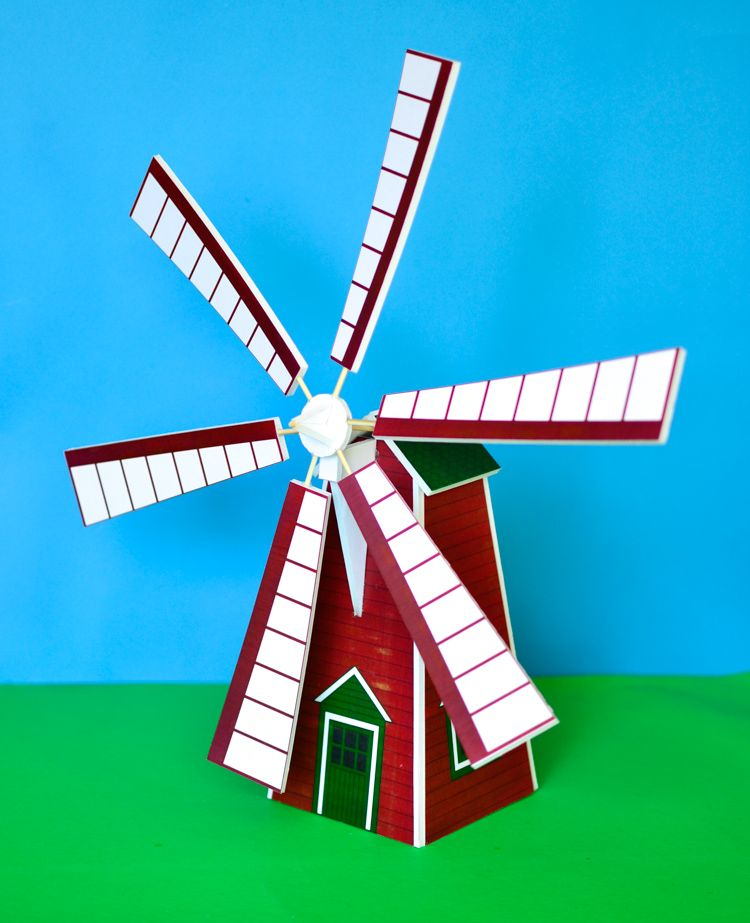 How To Make A Windmill Model With A Printable Pattern Windmill Model Windmill Windmill Design