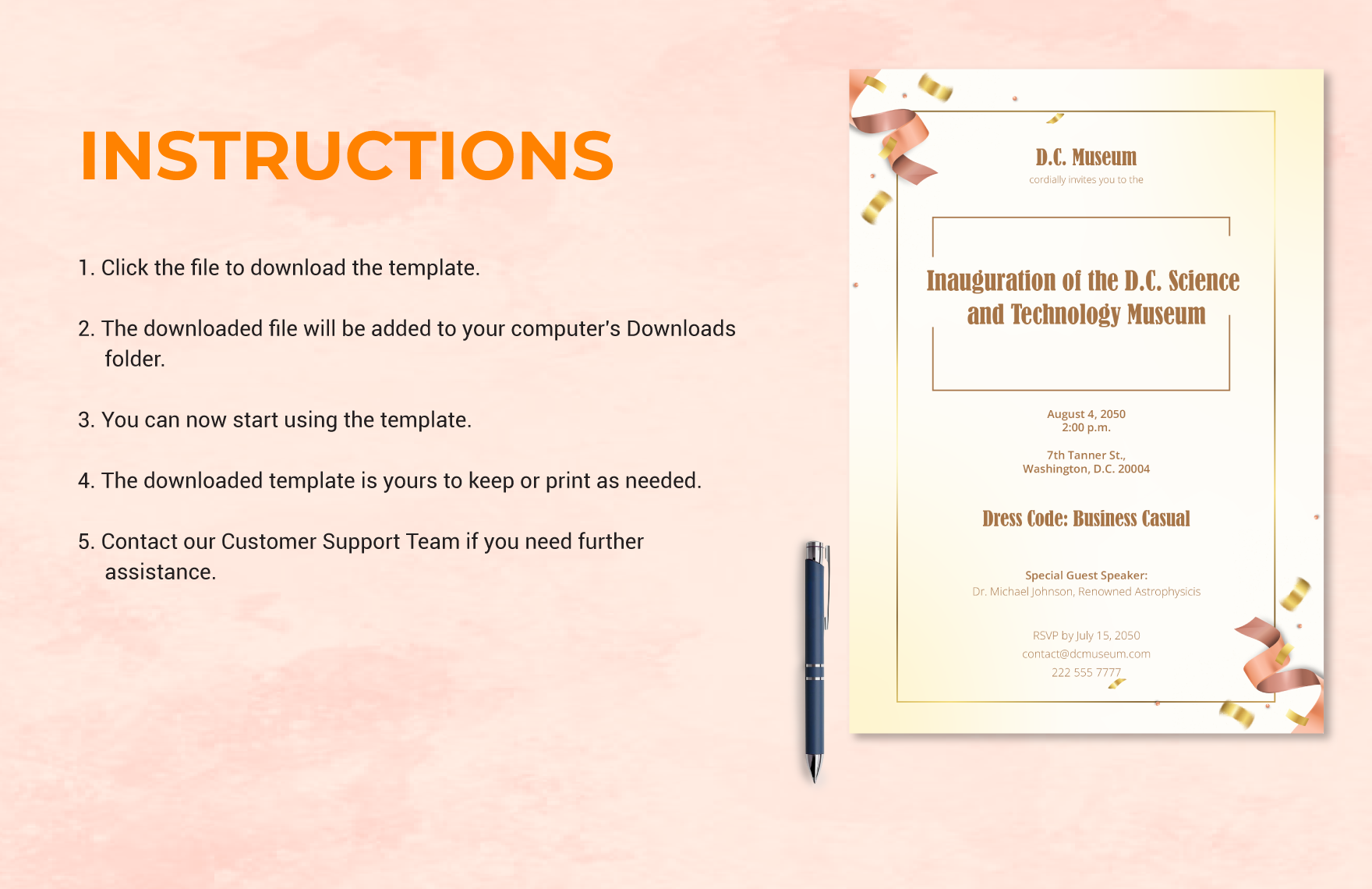 Inauguration Invitation Template In Word Download Template