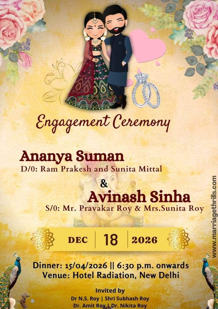 Incredible Engagement Invitation India Template Lupon gov ph