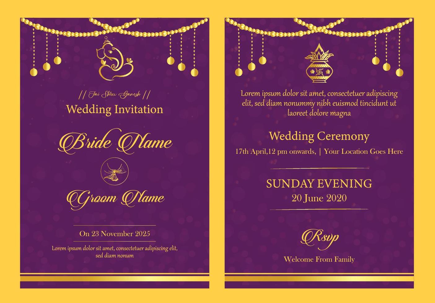 Indian Wedding Invitation Card Template Editable Infoupdate