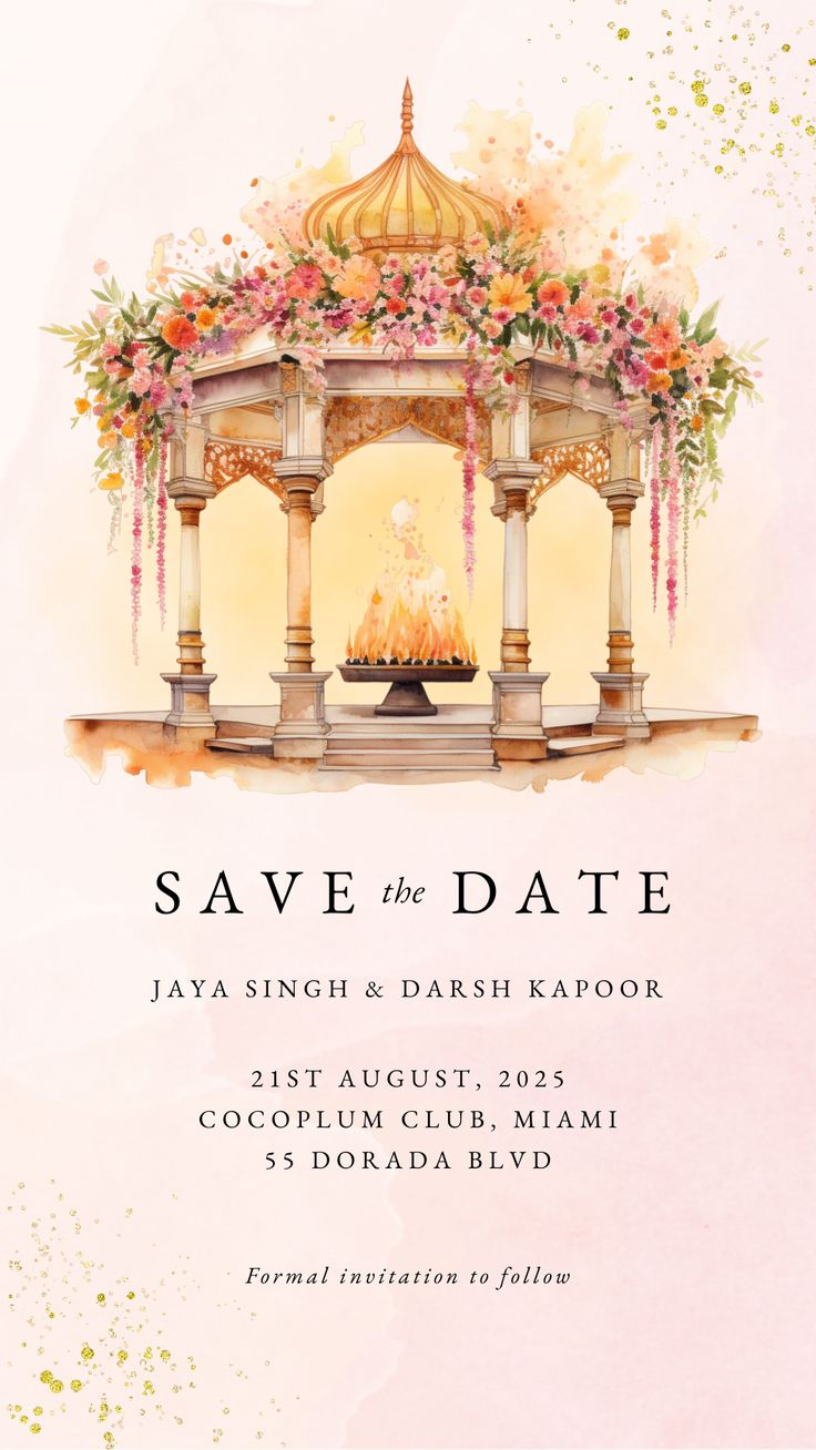 Indian Wedding Invitation Template Digital Save The Dates Hindu 