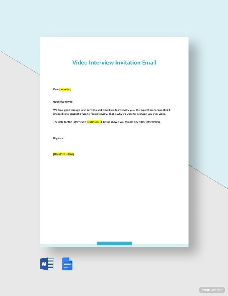 Interview Invitation Templates In Google Docs FREE Download