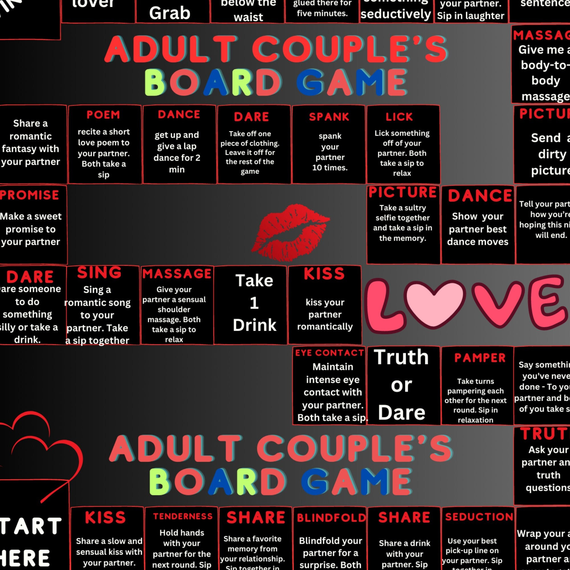 Intimate Adventures Couple Board Game Fun Sensual Printable Couple 